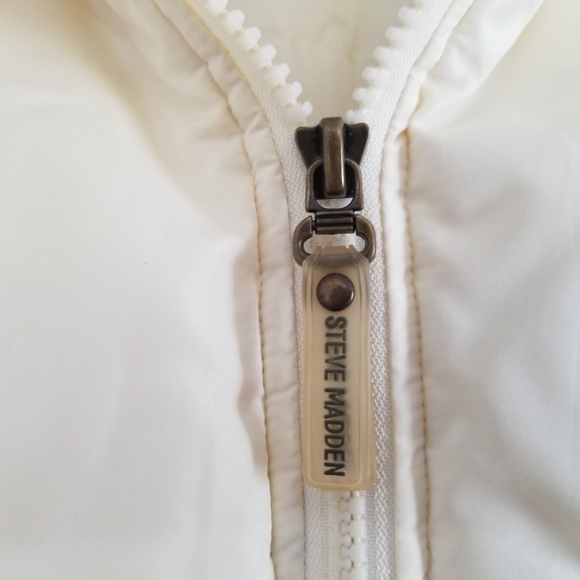STEVE MADDEN Cream Down Puffer Coat Winter Warm Lg - Picture 3 of 8